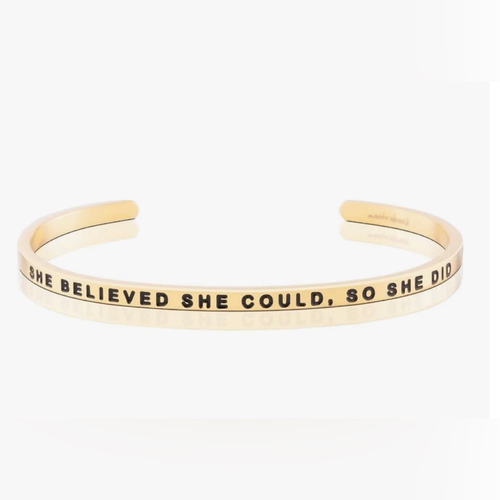 Mantraband She Believed She Could So She Did Bracelet in Yellow Gold
